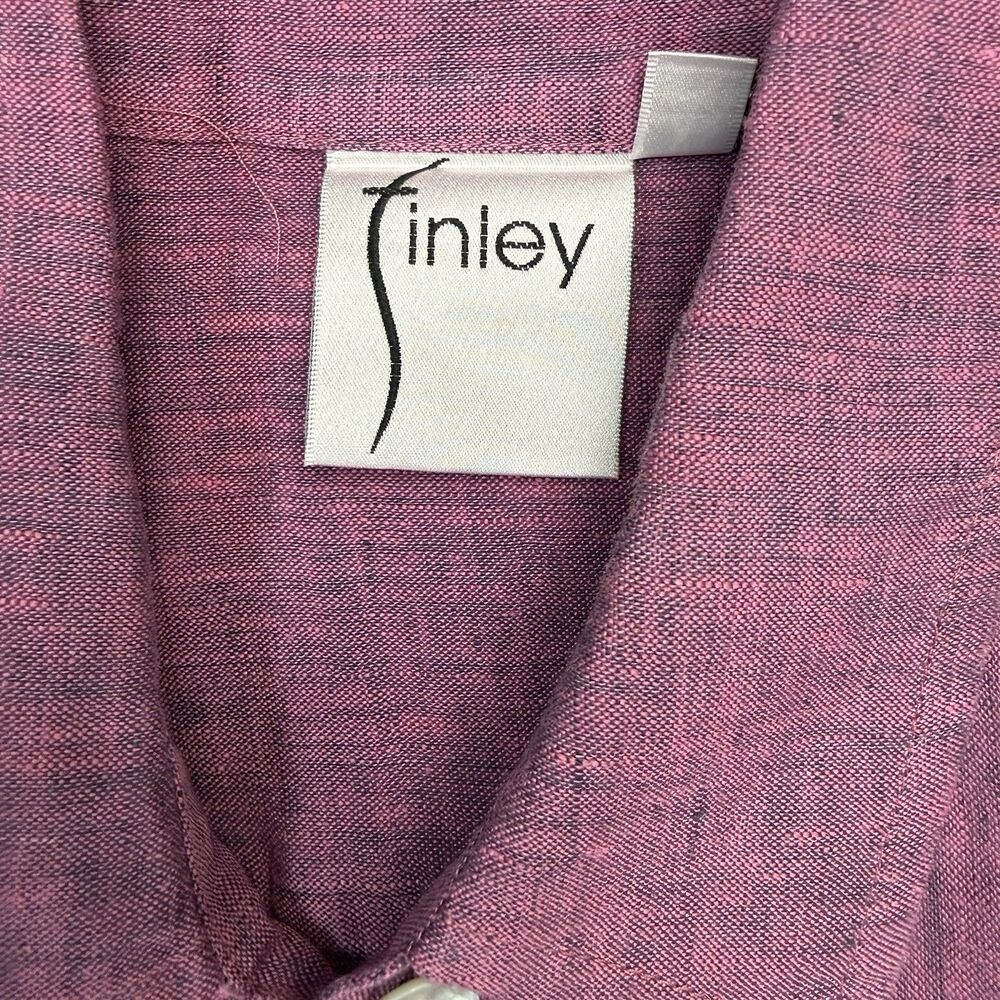 Finley Linen Button Up Shift Shirt Dress Women XS Pink Long Sleeve Preppy USA - Picture 5 of 9